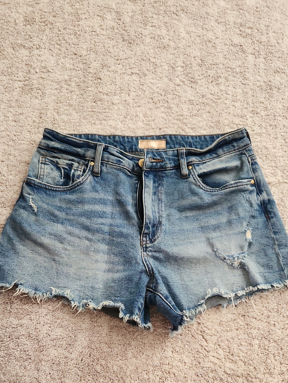 Kut Denim Frayed Hem Women's Shorts - Blue
